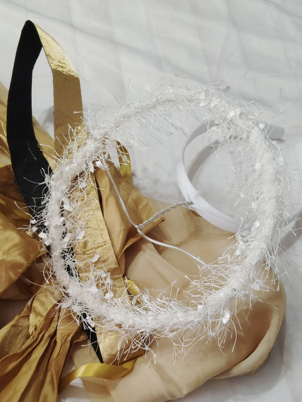 Spooktacular Creations Halloween Angel Costume for Girls, Golden White Angel
